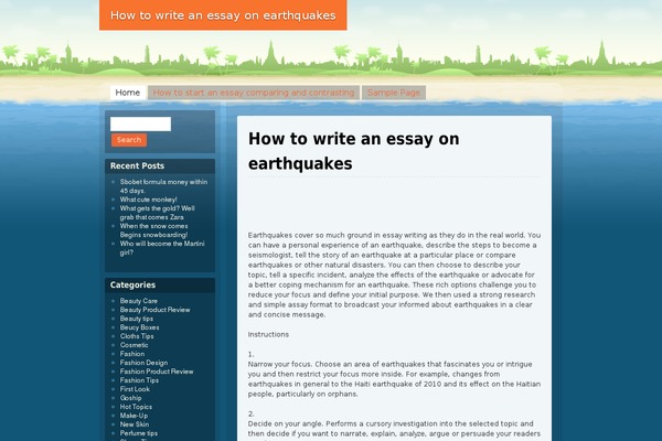 Beach theme site design template sample