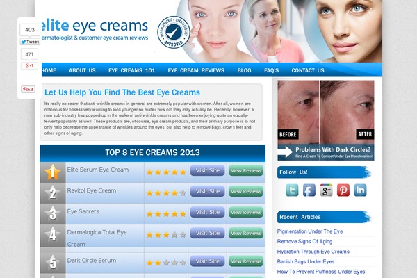 eliteeyecreams.com site used Smoke