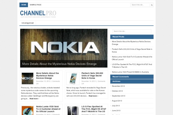 Channelpro theme site design template sample