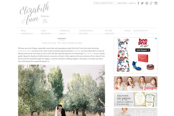 Elizabeth theme site design template sample