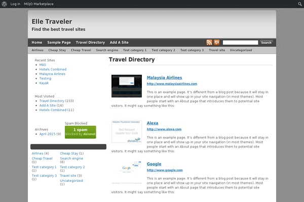 elletraveler.com site used Ines