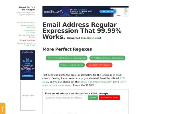 emailregex.com site used Independent-publisher-child