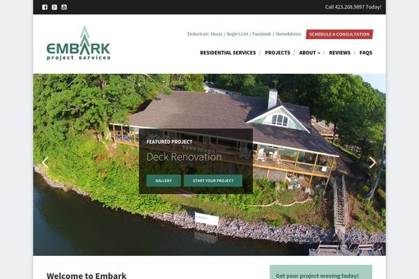 Embark theme site design template sample