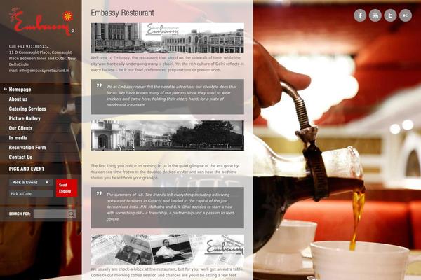 embassyrestaurant.in site used Ristorante