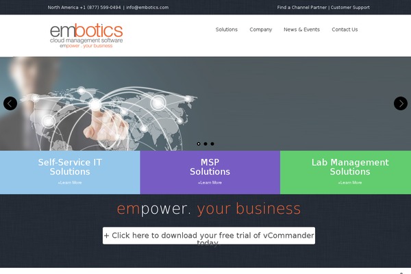 embotics.com site used Snow-software