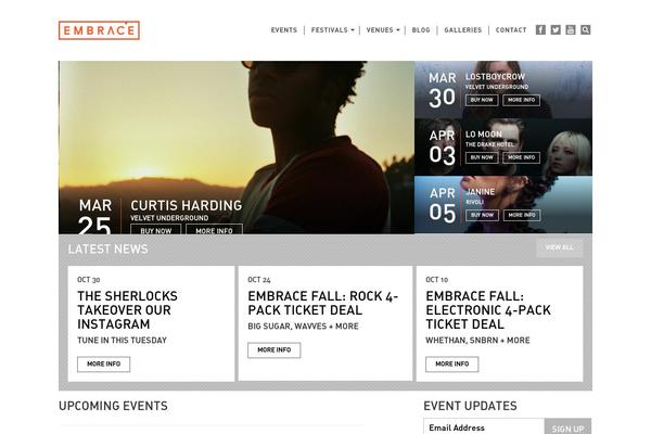Embrace theme site design template sample
