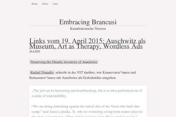 embracingbrancusi.de site used Embracing