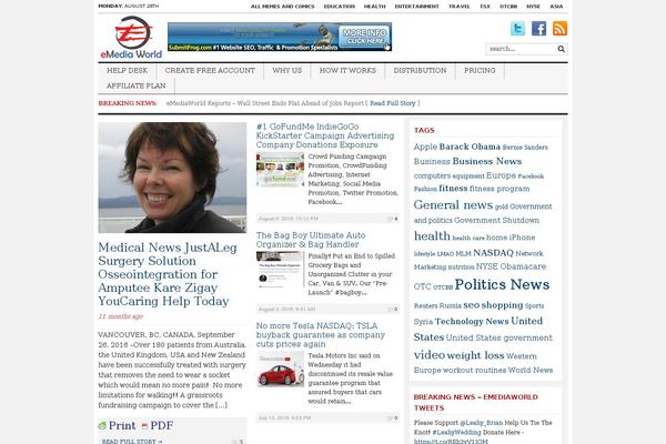 Tribune theme site design template sample
