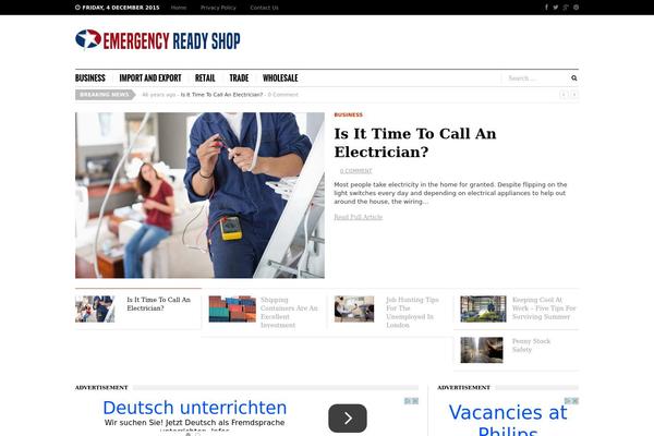 TrueNews theme site design template sample