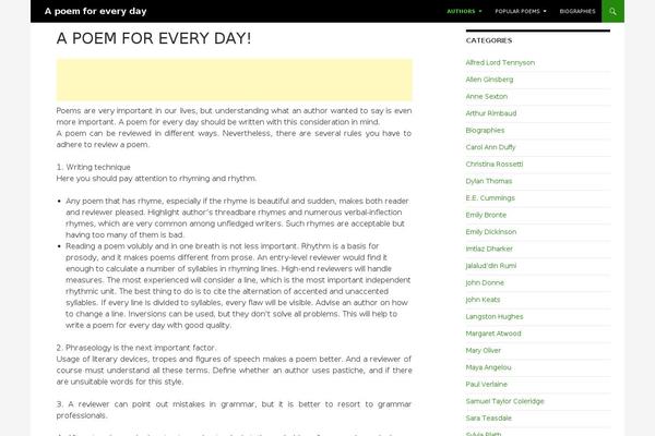 emilyspoetryblog.com site used Fourteenpress