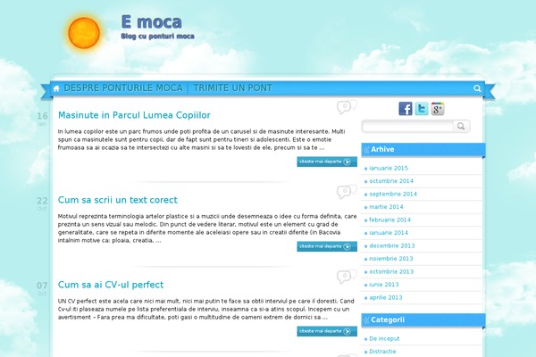 Sunny Blue Sky theme site design template sample