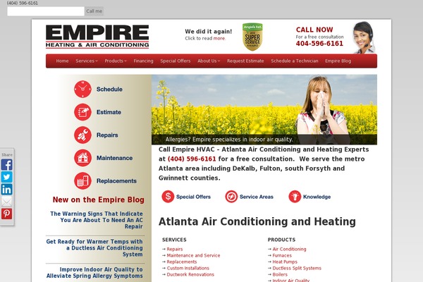 Empire theme site design template sample