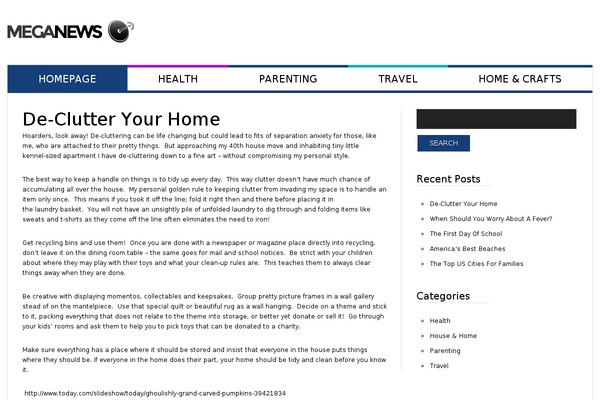 Meganews theme site design template sample