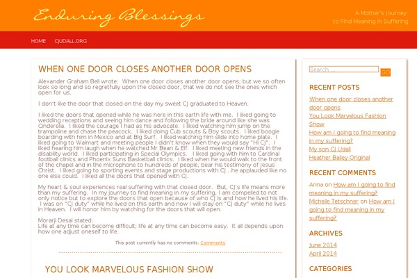 enduringblessings.com site used Cjudall