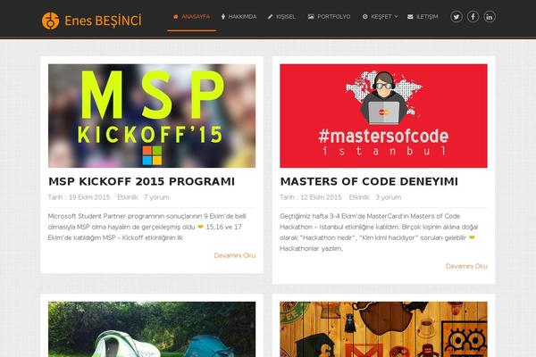 enesbesinci.com site used Onepage