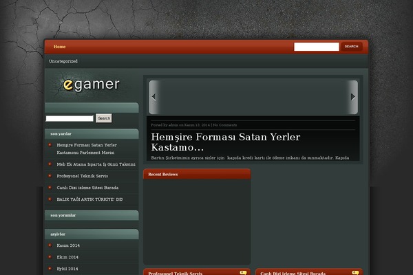 eGamer theme site design template sample