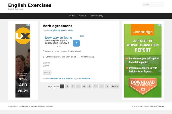 english-exercise.net site used Catch Flames