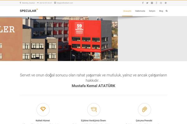 Specular theme site design template sample