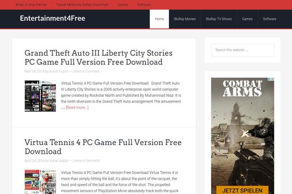 entertainment4free.com site used Bloggingcagev2