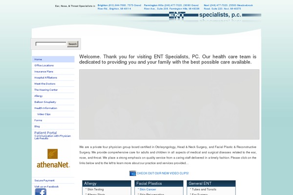 Ent theme site design template sample