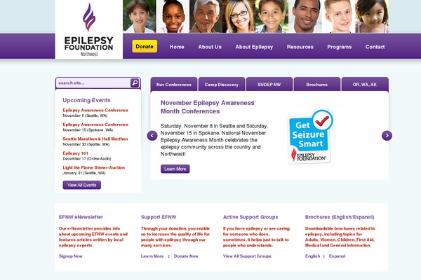 epilepsynw.org site used Epilepsy