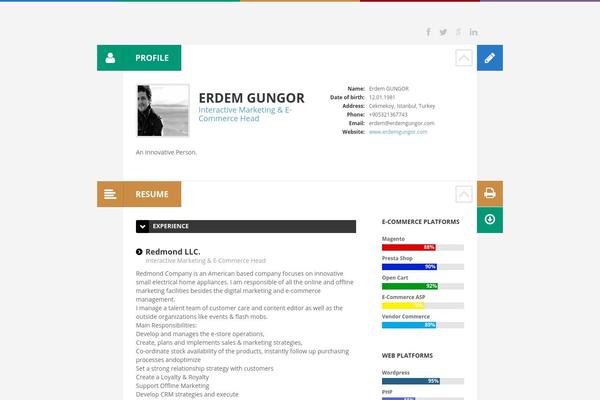 Cv theme site design template sample