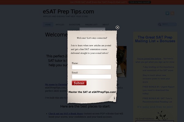 Site using Thrive Leads plugin