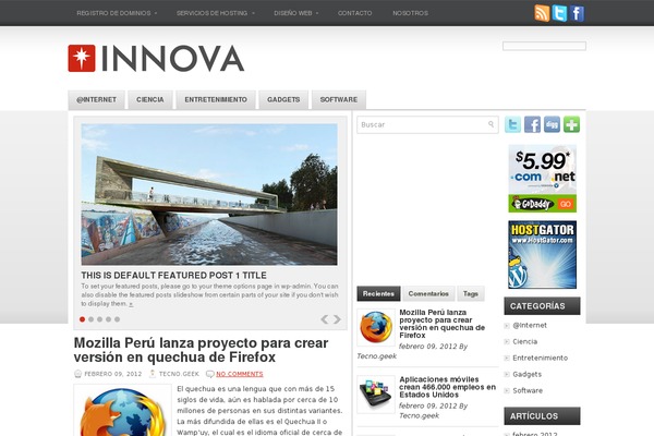 Innova theme site design template sample