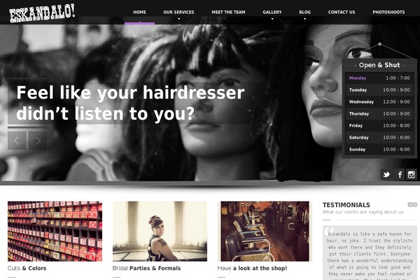 HairPress theme site design template sample