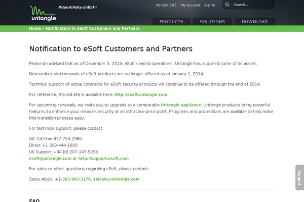 esoft.com site used Untangle