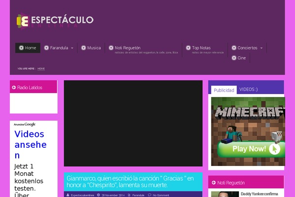 espectaculoenlinea.com site used Metronic