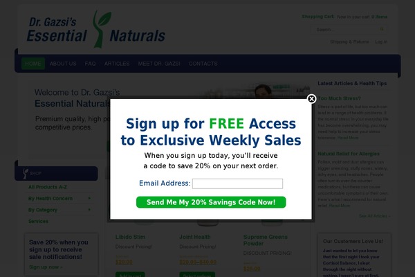 Essential theme site design template sample