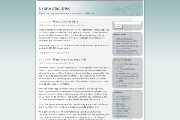 estateplanblog.com site used Ocadia