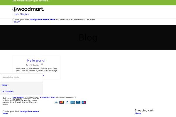 WoodMart theme site design template sample