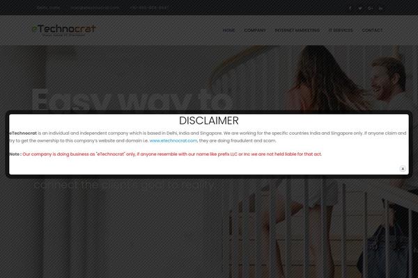 etechnocrat.com site used Easyweb