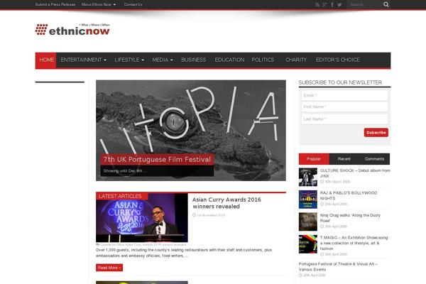 Jarida Child theme site design template sample