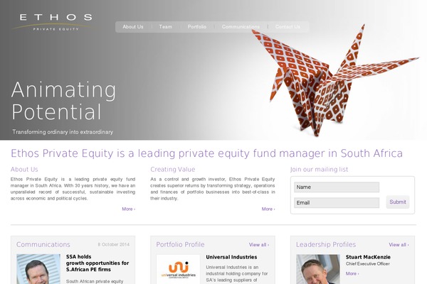 ethos.co.za site used Ethos