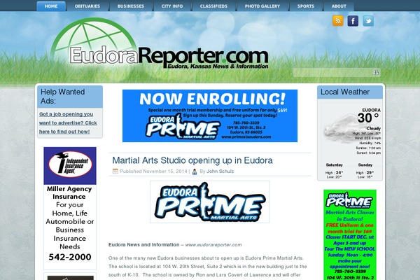 Site using Alfie WP Weather plugin
