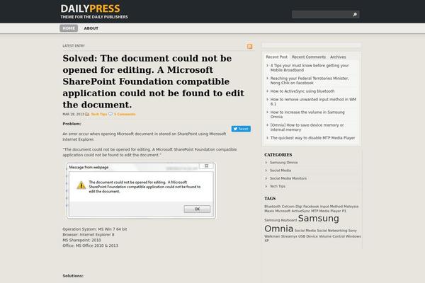 Daily Press theme site design template sample