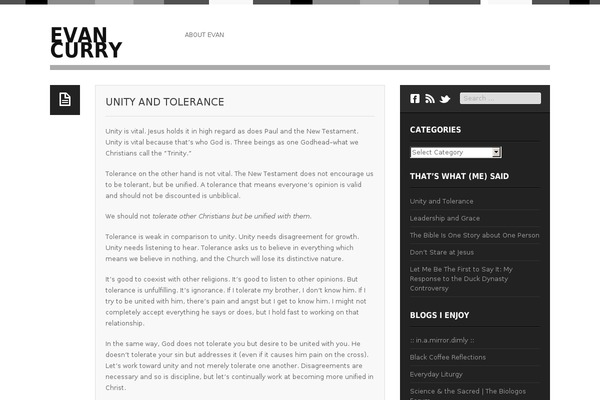evancurry.com site used Gordon