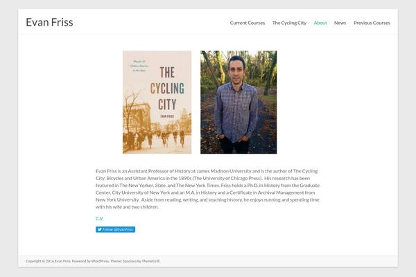 evanfriss.com site used Spacious