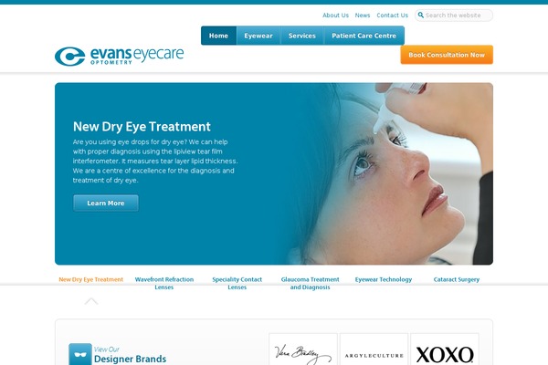 evanseyecare.com site used Evans