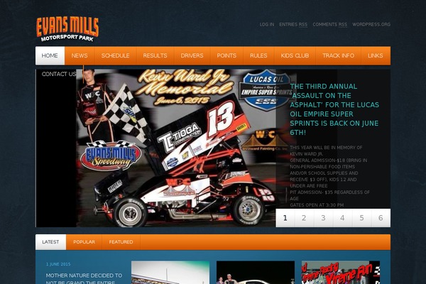evansmillsspeedway.com site used Theme1703