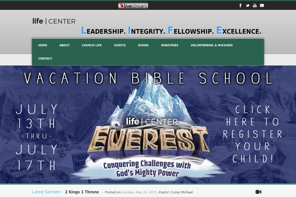 Site using Church Pack plugin