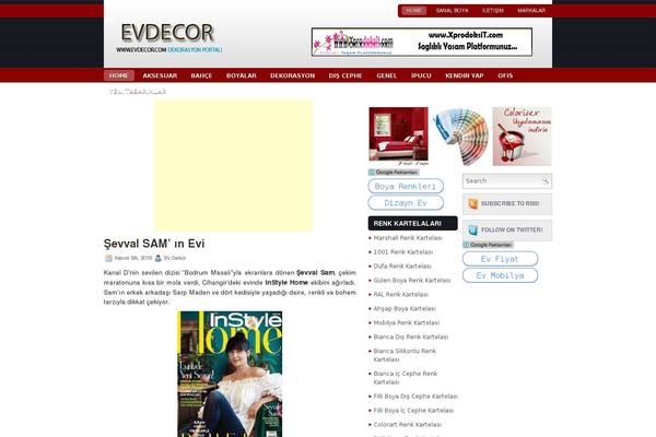 evdecor.com site used Selin