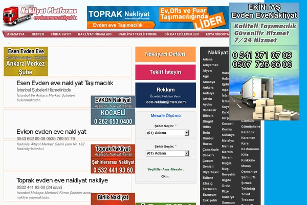 Nakliyat theme site design template sample