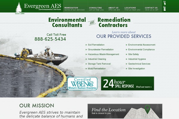 Evergreen theme site design template sample
