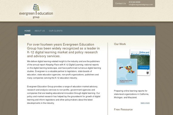 Evergreen theme site design template sample