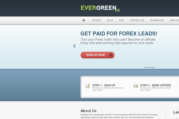Evergreen theme site design template sample