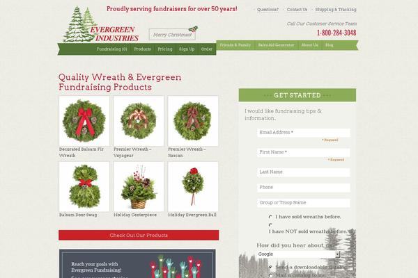 Evergreen theme site design template sample
